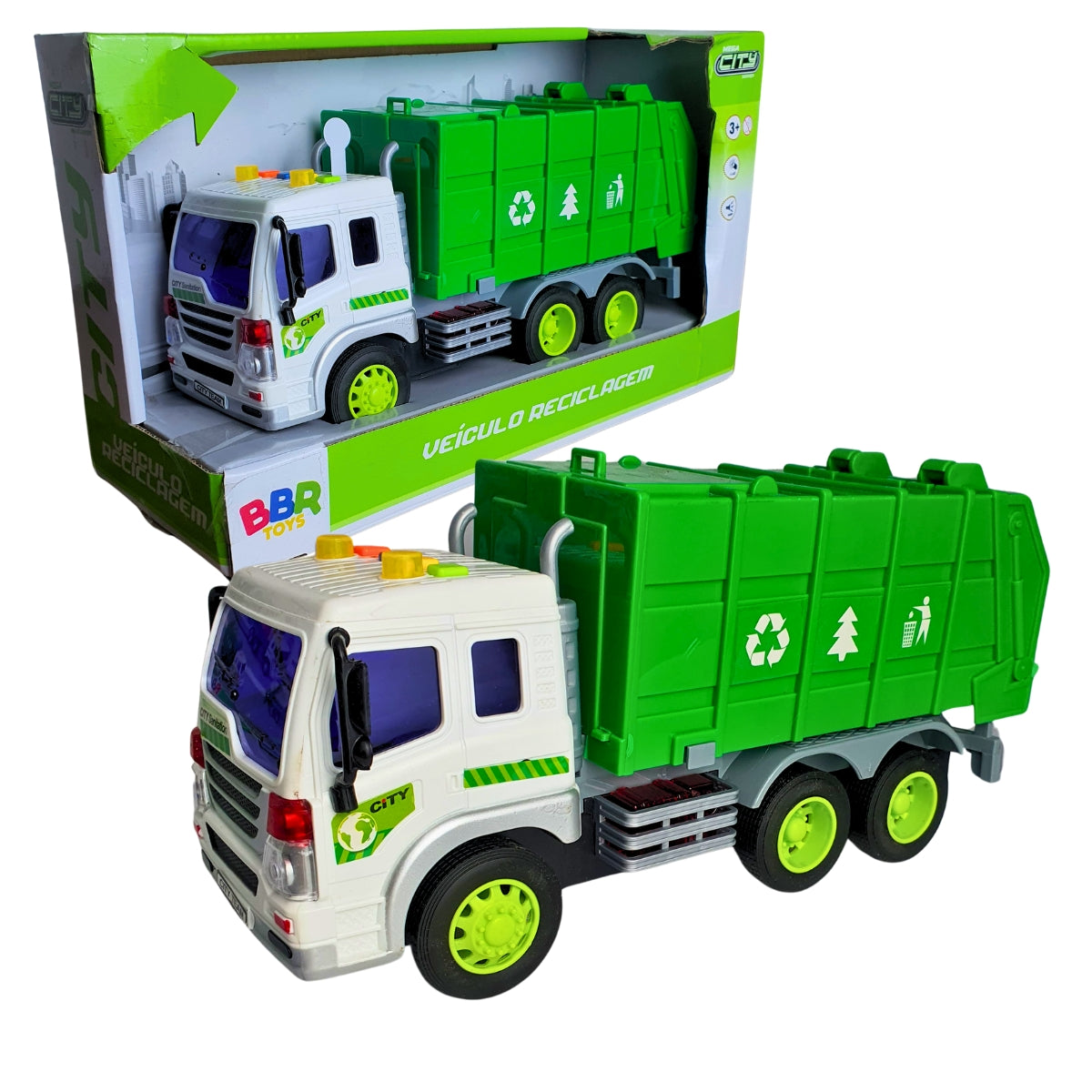 Caminhão De Lixo Reciclagem Realista Com Som E Luz Caminhão De Lixo Reciclagem Realista Com Som E Luz